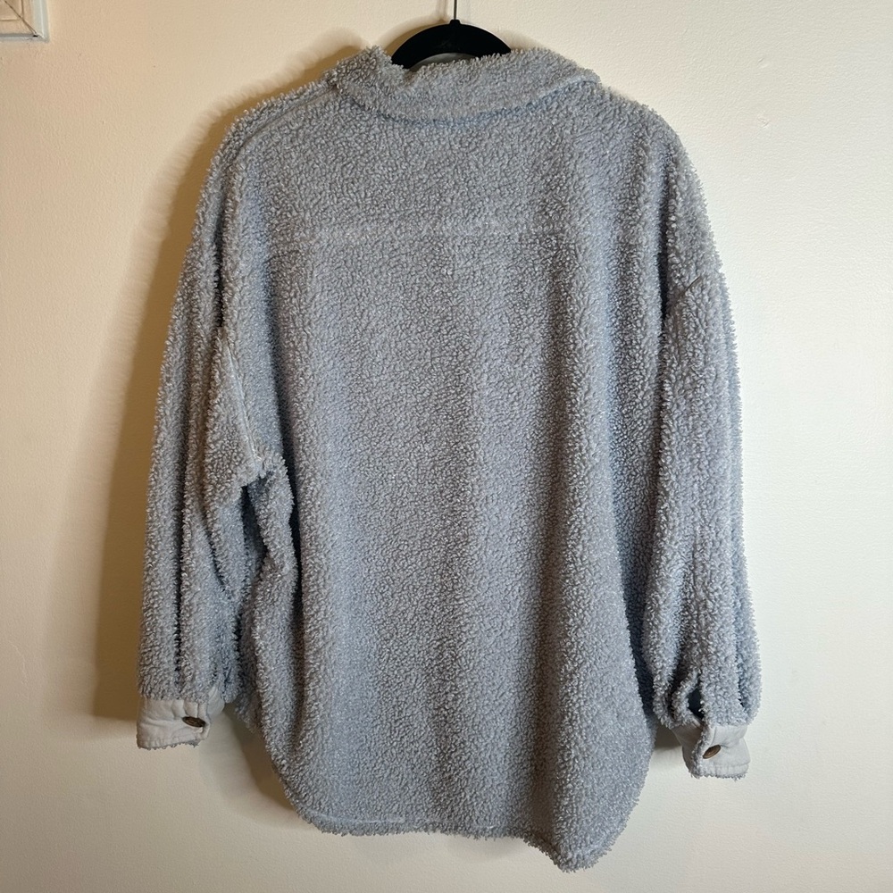 Wild fable baby blue cozy Sherpa Shacket - Picture 3 of 6